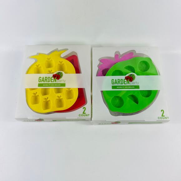 Garden Party Fruit Novelty Ice Cube Molds; Two boxes of two each. - Picture 3 of 3